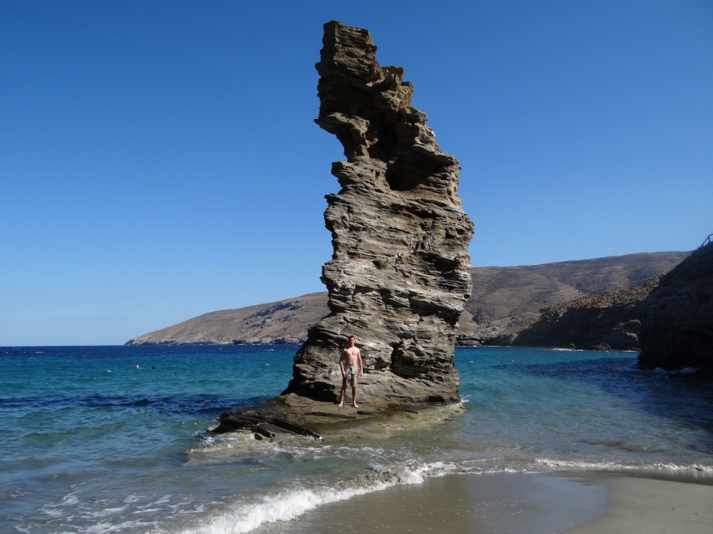Me and the natural rock formation at the beach; this is my expectation of Greek islands come true!
