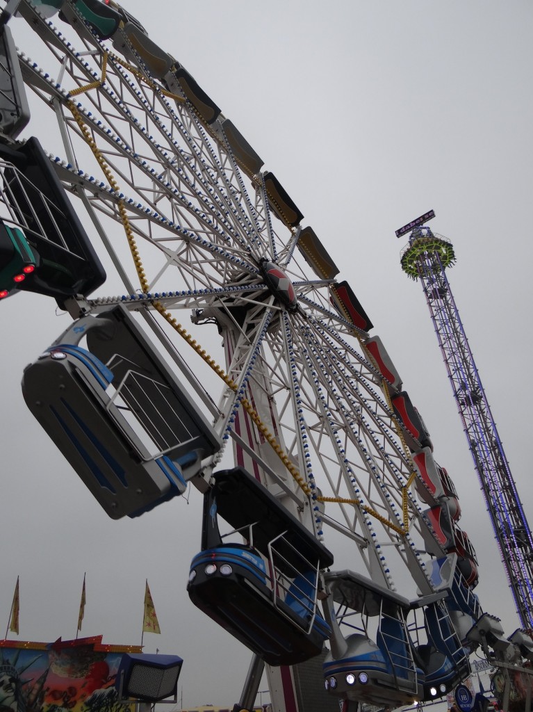 Tons of amusement rides such as this surrounded the tents 