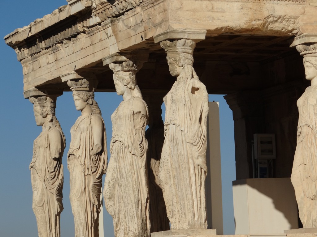 The Caryatids of the Acropolis. It only takes a 15 minute walk to see their smiling faces!