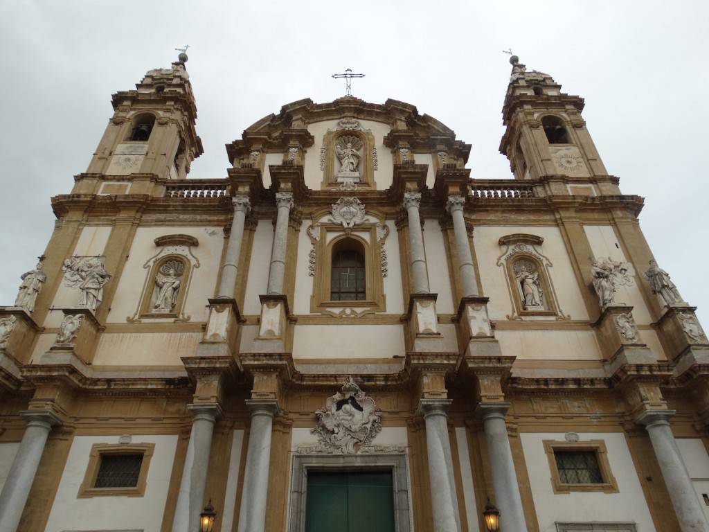 A street view of a church in Palermo 