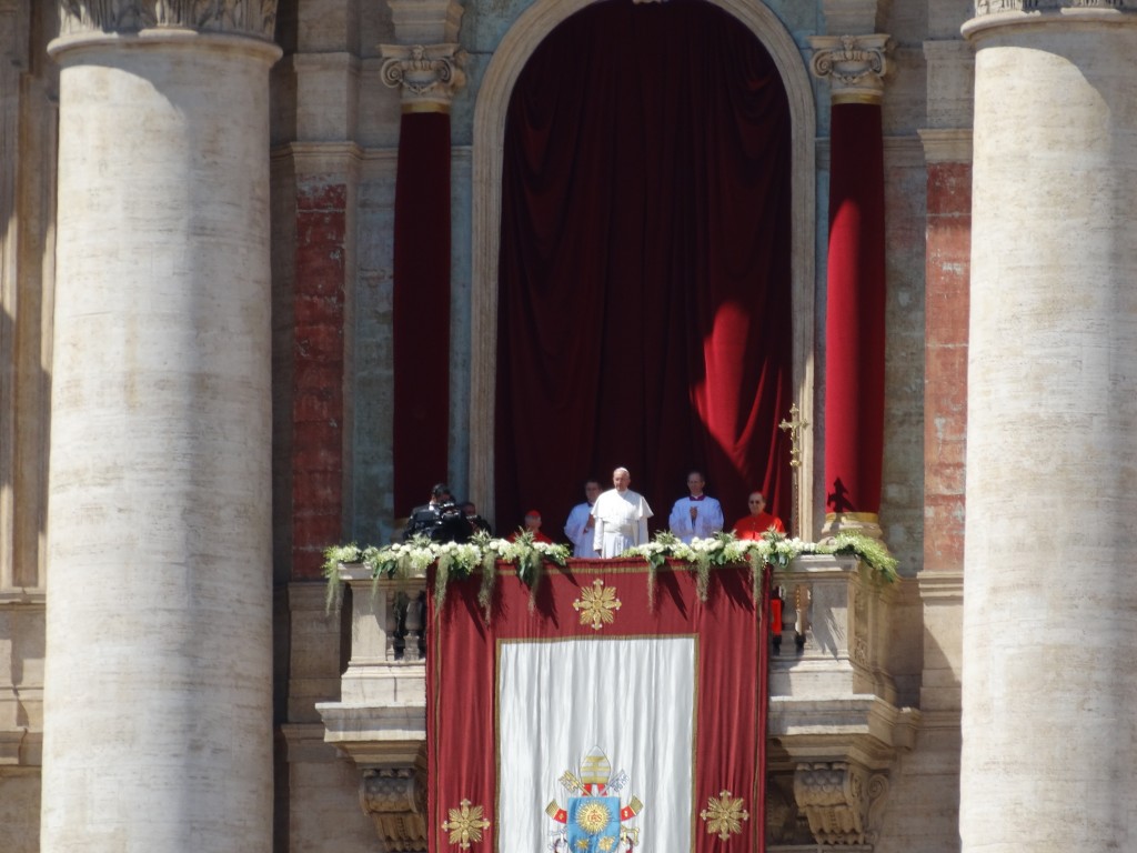 Pope's address after mass from the Basilica's second floor.